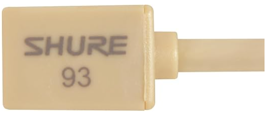 Shure WL93T Lavalier Condenser Microphone - Subminiature Size for Theater, Television, Broadcasting, Video & Film, TA4F/TQG Connector for use Wireless Bodypack Transmitters - Tan